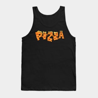 Pizza Typography Effect Tank Top